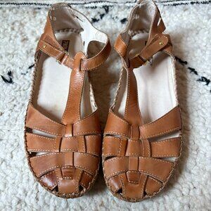 Pikolinos P. Vallarta brown leather fisherman sandals women's 40 / 9–9.5